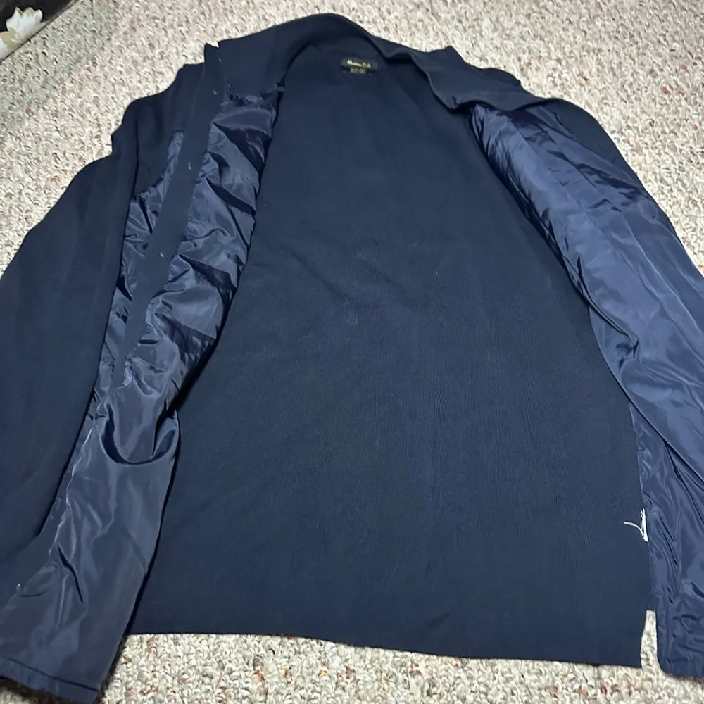 Massimo Dutti Men Contrast Technical Jacket with navy knit -L